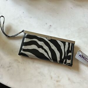 New Amici glitter black and silver wallet wristlet